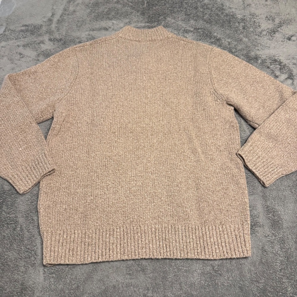 LL Bean Mens Classic Ragg Lambswool Henley Sweater Oatmeal Beige 285174 Sz L NEW - Picture 2 of 7